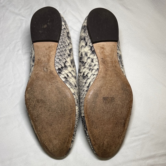 Tory Burch Black and Cream Snakeskin Loafers - Picture 2 of 3